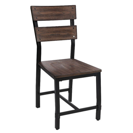 Acme - Mariatu Side Chair (Set-2) 72457 Oak & Black Finish