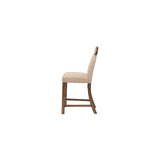 Acme - Maurice Counter Height Chair (Set-2) 72462 Linen & Oak Finish