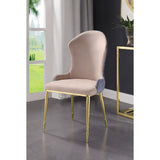 Caolan Side Chair (Set - 2) 72469 Tan, Lavender Fabric & Gold Finish | Acme | Home Elegance USA