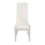 Acme - Gianna Side Chair (Set-2) 72473 Ivory Synthetic Leather & Stainless Steel