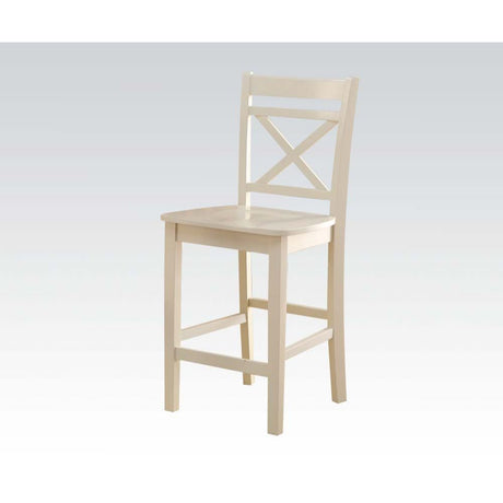 Acme - Tartys Counter Height Chair (Set-2) 72547 Cream Finish