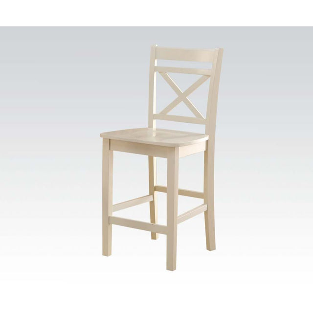 Acme - Tartys Counter Height Chair (Set-2) 72547 Cream Finish