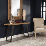 Freddy Weathered Console Table Light Brown & Black - Light Brown / Black by Uttermost - View 5