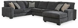 Ashley Slate Tracling 72600S2 3 - Piece Sectional with Chaise - Chenille - 72600S2 - Home Elegance USA - 1