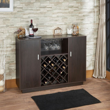 Acme - Hazen Wine Cabinet 72605 Espresso Finish