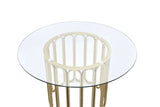 Acme - Pacheco Dining Table 72690 Clear Glass Top & Gold Finish