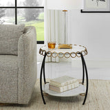 Chainlink Marble Side Table - White by Uttermost - View 3
