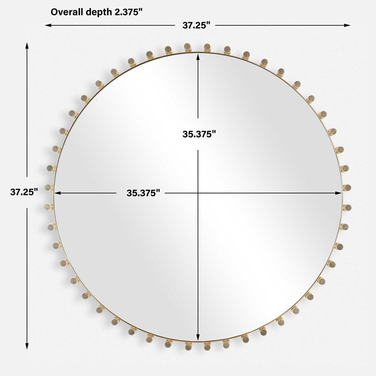 Avelyne Round Mirror - Gold by Uttermost - View 7
