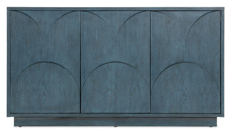 Melange Round Valley Three Door Entertainment Credenza - Blue by Hooker Furniture - View 4