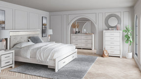 Altyra - White - King Upholstered Storage Bed - 7 Pc. - Dresser, Mirror, Chest, King Bed | Ashley