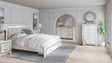 Altyra - White - King Upholstered Storage Bed - 8 Pc. - Dresser, Mirror, King Bed, 2 Nightstands | Ashley
