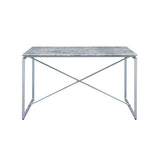 Acme - Jurgen Dining Table 72905 Faux Concrete & Silver Finish