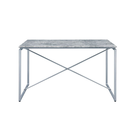 Acme - Jurgen Dining Table 72905 Faux Concrete & Silver Finish