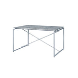 Acme - Jurgen Dining Table 72905 Faux Concrete & Silver Finish