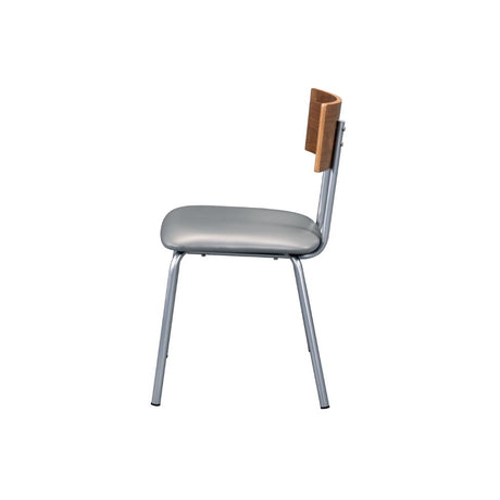 Acme - Jurgen Side Chair (Set-2) 72907 Gray Synthetic Leather, Oak & Silver Finish