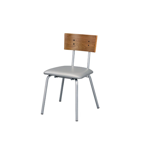 Acme - Jurgen Side Chair (Set-2) 72907 Gray Synthetic Leather, Oak & Silver Finish