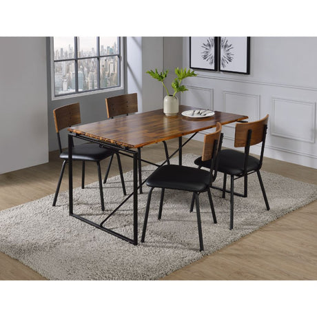 Acme - Jurgen Dining Table 72910 Oak & Black Finish