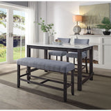 Acme - Yelena Counter Height Table W/Marble Top 72940 Marble Top & Weathered Espresso Finish