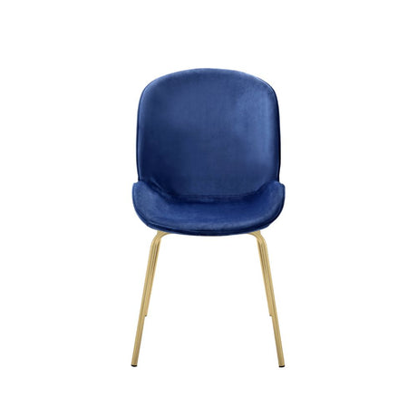 Acme - Chuchip Side Chair (Set-2) 72947 Blue Velvet & Gold Finish