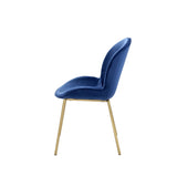 Acme - Chuchip Side Chair (Set-2) 72947 Blue Velvet & Gold Finish