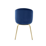 Acme - Chuchip Side Chair (Set-2) 72947 Blue Velvet & Gold Finish