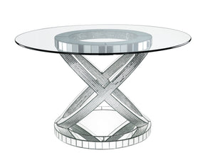 Acme - Ornat Dining Table 72950 Faux Square Diamonds