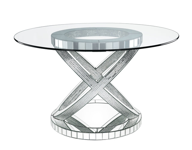 Acme - Ornat Dining Table 72950 Faux Square Diamonds