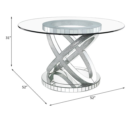 Acme - Ornat Dining Table 72950 Faux Square Diamonds