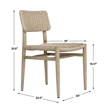 Kailua Outdoor Wicker Dining Chair - Gray by Uttermost - View 11