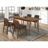 Draper Natural Walnut and Black 5-piece Rectangular Dining Set
