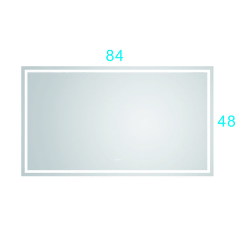 84*48 LED Lighted Bathroom Wall Mounted Mirror with High Lumen+Anti - Fog Separately Control bedroom full - length mirror bathroom led mirror hair salon mirror - W1272109654 - image - 15