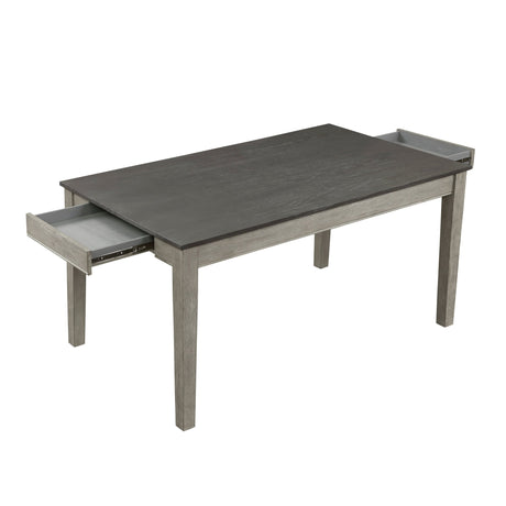 Country Casual Styling 5pc Dining Set Dining Table with Drawers and 4x Side Chairs Light Gray Finish Wooden Contemporary Furniture | Home Elegance USA