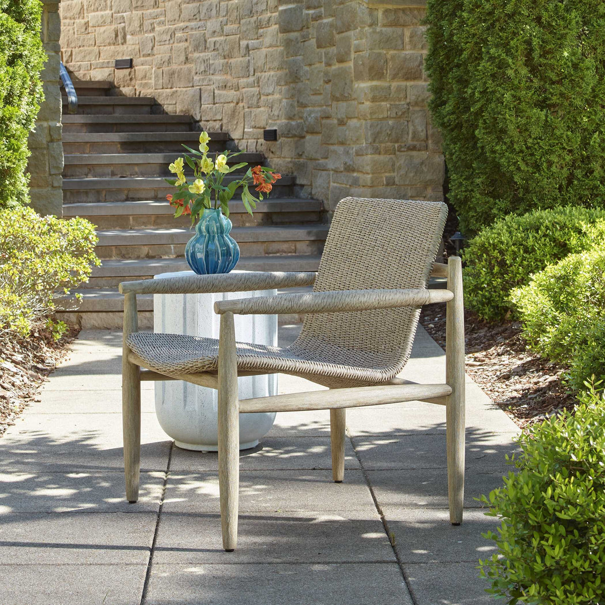 Sumba Wicker Outdoor Lounge Chair - Gray by Uttermost - View 2