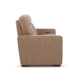 Dutch Power Reclining Sofa With Console, Power Headrest, & Lumbar - Light Brown | Flexsteel