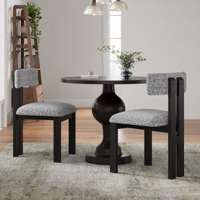 3- Piece Dining Set,Upholstered Dining Chairs With Metal Legs (Set of 2) (Black+White) + Round Dining Table - sold by Home Elegance USA
