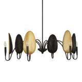Warwick 6 Light Chandelier Matte Black - Black / Gold by Uttermost - View 4