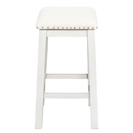 TOPMAX Rustic Farmhouse Dining Room Wooden Bar Table Set with Stools and Chairs, White, Rubberwood and MDF - sold by Home Elegance USA