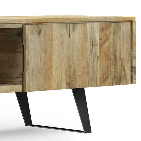 Lowry 72 inch Wide Solid Wood TV Stand in Natural For TVs up to 80 inches - sold by Home Elegance USA
