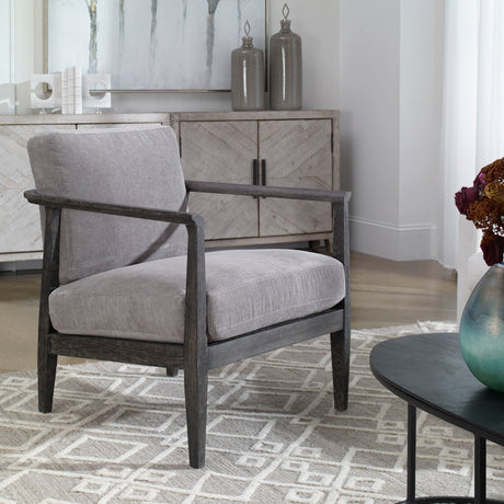 Brunei Modern Accent Chair - Light Gray by Uttermost - View 2