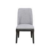 Acme - Madan Side Chair (Set-2) 73172 Light Gray Linen & Gray Oak Finish