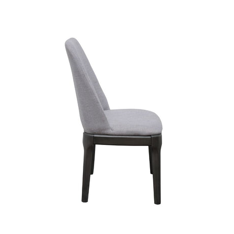 Acme - Madan Side Chair (Set-2) 73172 Light Gray Linen & Gray Oak Finish