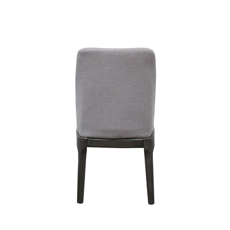 Acme - Madan Side Chair (Set-2) 73172 Light Gray Linen & Gray Oak Finish