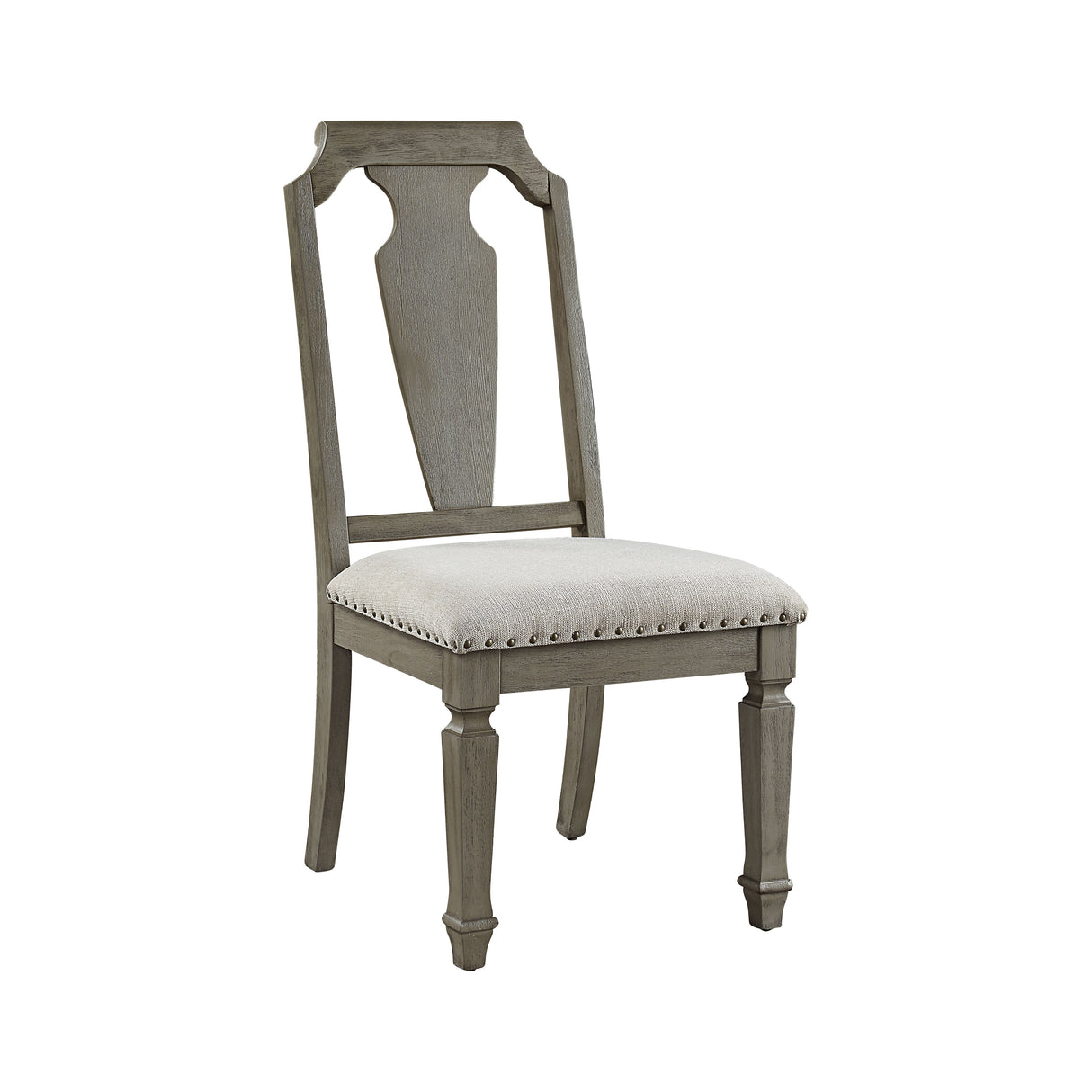 Acme - Zumala Side Chair (Set-2) 73262 Beige Linen & Weathered Oak Finish