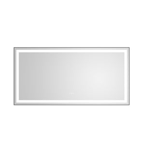 72 in. W x 36 in. H Black Framed LED Single Bathroom Vanity Mirror in Polished Crystal Bathroom Vanity LED Mirror with 3 Color Lights Mirror for Bathroom Wall Smart Lighted Vanity Mirror - W1272105900 - image - 22