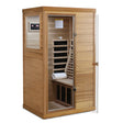 Red Cedar Mini One Person Far Infrared Indoor Sauna Room with Left Glass Door, Natural Wood & Caramel - sold by Home Elegance USA