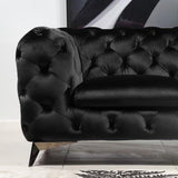 Delilah - Modern Black Fabric Loveseat - View Image 1