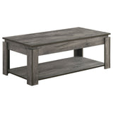 3 Pc Coffee Table Set - Donal 3 - piece Occasional Set with Open Shelves Weathered Grey | Coaster | Home Elegance USA