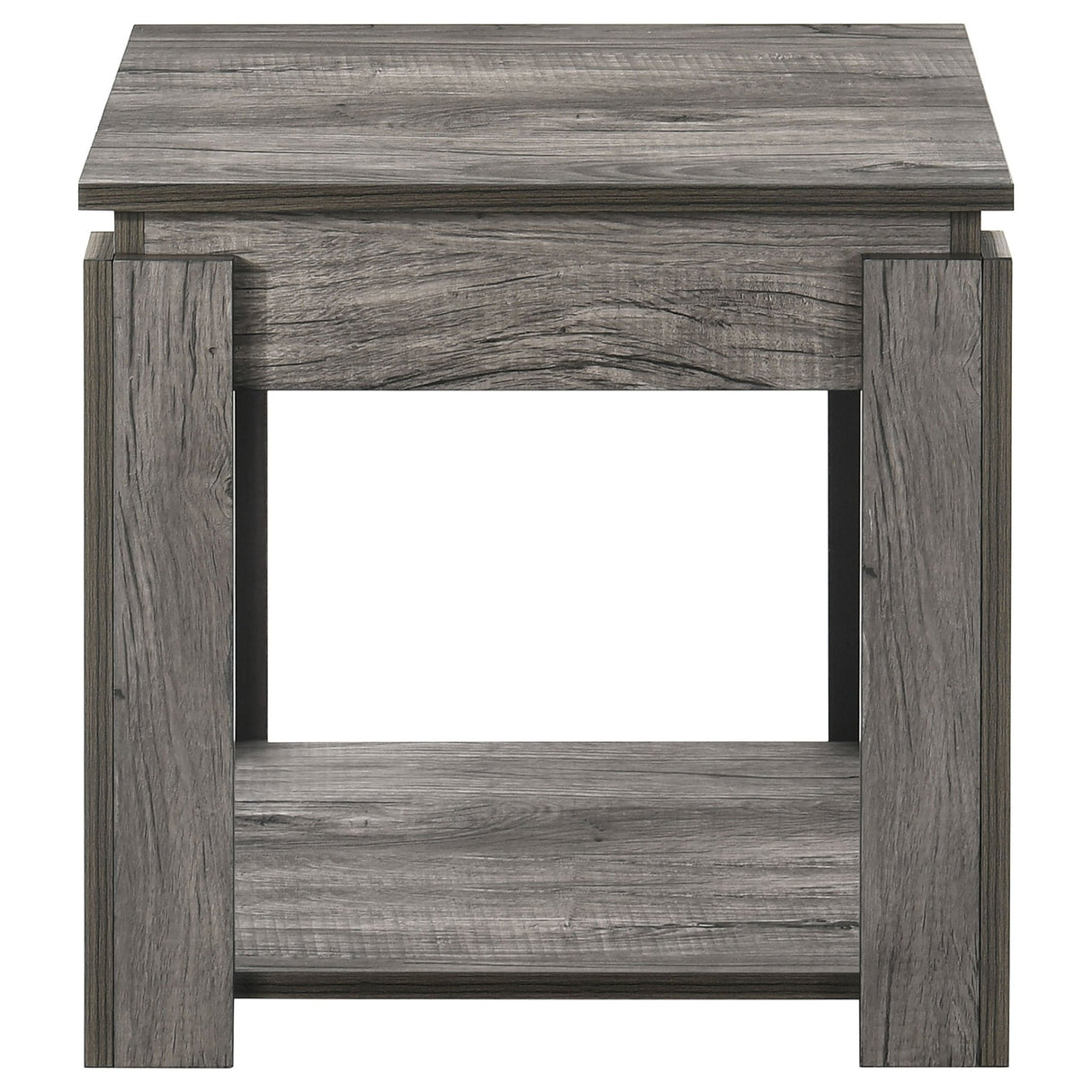 3 Pc Coffee Table Set - Donal 3 - piece Occasional Set with Open Shelves Weathered Grey | Coaster | Home Elegance USA