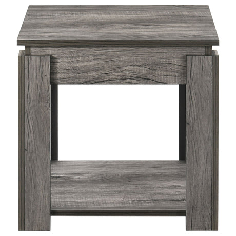 3 Pc Coffee Table Set - Donal 3 - piece Occasional Set with Open Shelves Weathered Grey - 736145 - image - 8