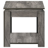 3 Pc Coffee Table Set - Donal 3 - piece Occasional Set with Open Shelves Weathered Grey | Coaster | Home Elegance USA